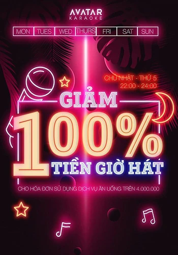 Giảm 100% tiền giờ hát